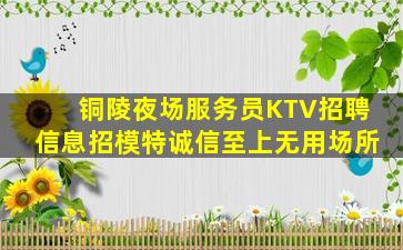 铜陵夜场服务员KTV招聘信息招模特诚信至上无用场所